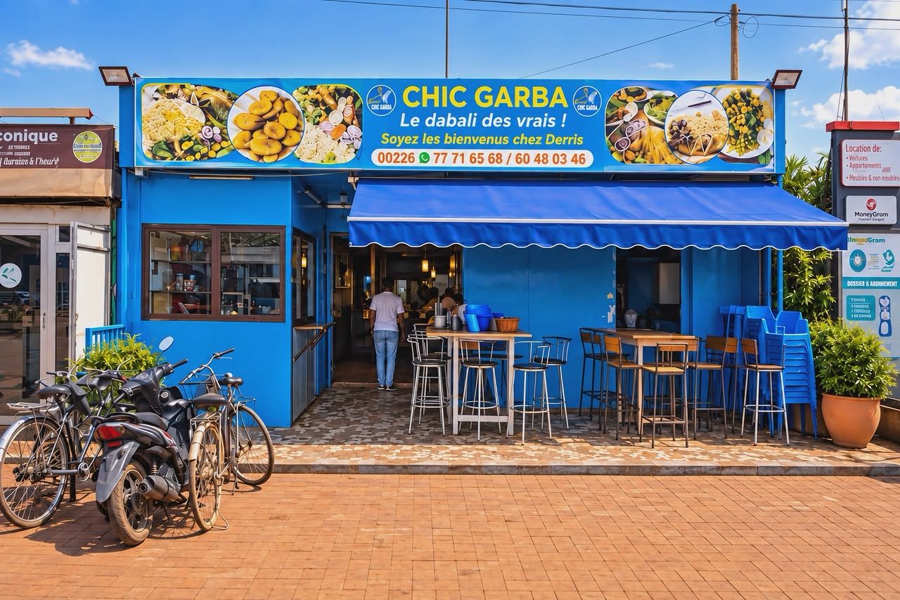 Façade bleue de Chic Garba